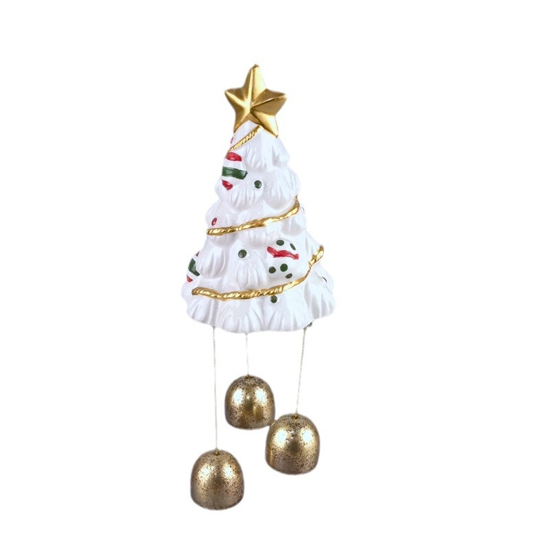 Campanas de viento de cerámica de Navidad cuidadosamente seleccionadas, adornos en forma de árbol de Navidad, colgantes de dormitorio, colgantes de balcón, campanas pequeñas, regalos de cumpleaños
