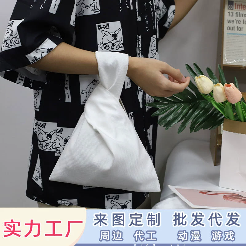 Трансграничная новая дорогостоящая нишевая большая сумка с мультяшной анимационной печатью, сумка для хранения, открытая Холщовая Сумка на запястье, оптовая продажа