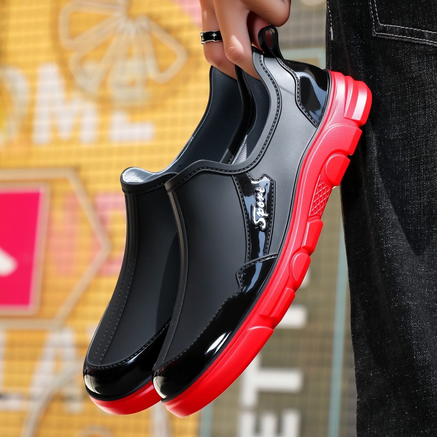 Resistente al desgaste de moda para hombres impermeables, zapatos de cocina, zapatos de trabajo, zapatos de lluvia, zapatos de algodón image 3
