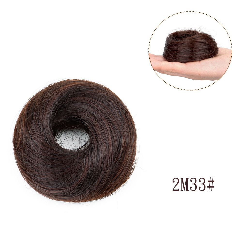 Anillo de pelo recto cabeza de bola de cola de caballo flojo brotes de cabello natural comercio exterior bolsa de cabello recto fibra química peluca cola de caballo joyas de cabello