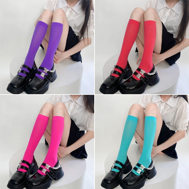 Colorful Calf Socks Velvet Personalized Girls Ins Trendy JK Solid Color Candy Color Mid-length Socks Cyber Popular Wear Trendy Colorful Calf Socks Velvet Personalized Girls Ins Trendy JK Solid Color Candy Color Mid-length Socks Cyber Popular Wear Trendy