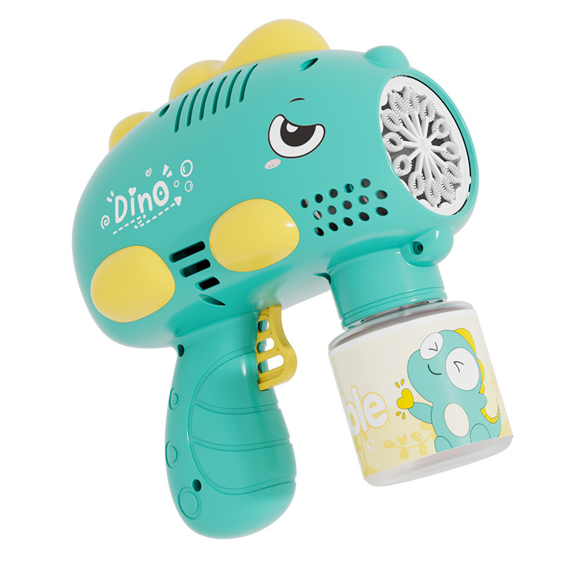 New 12-Hole Cute Dinosaur Machine Shark Gun Liht Electric Bubble Blower Street Stall Cross-Border One-Piece_voghion.com