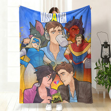 TEMU热销新品办公室沙发盖毯超英派遣中心主题法兰绒毛毯午睡毯