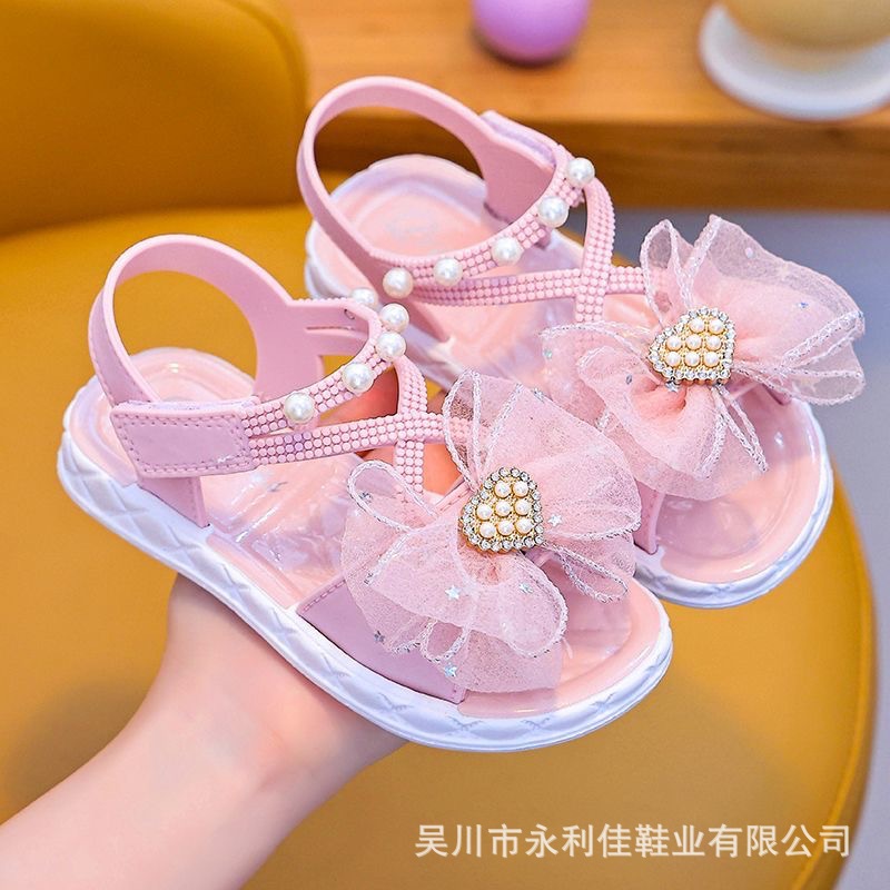 Sandalias de niñas de verano fabricantes directos proveedores de energía al por mayor de comercio exterior niños princesa bebé velcro sandalias