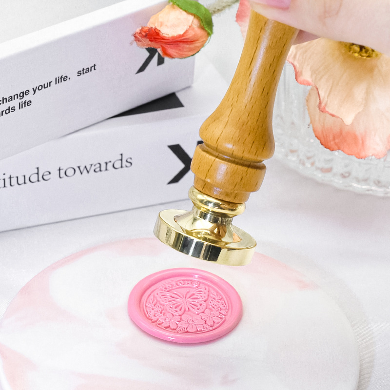 Mango de haya de color europeo Mango de sello de pintura de fuego Mango de madera 8 estilos Mango de madera Pintura de fuego Accesorios de sello de cera Fábrica al por mayor