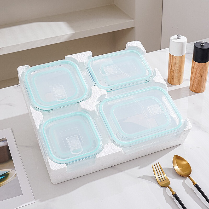 8-Piece Glass Food Storage Container Set, High Borosilicate Lunch Box 4-Piece Set, Amazon Styrofoam Safe Packaging Glass Bowl 8-Piece Glass Food Storage Container Set, High Borosilicate Lunch Box 4-Piece Set, Amazon Styrofoam Safe Packaging Glass Bowl