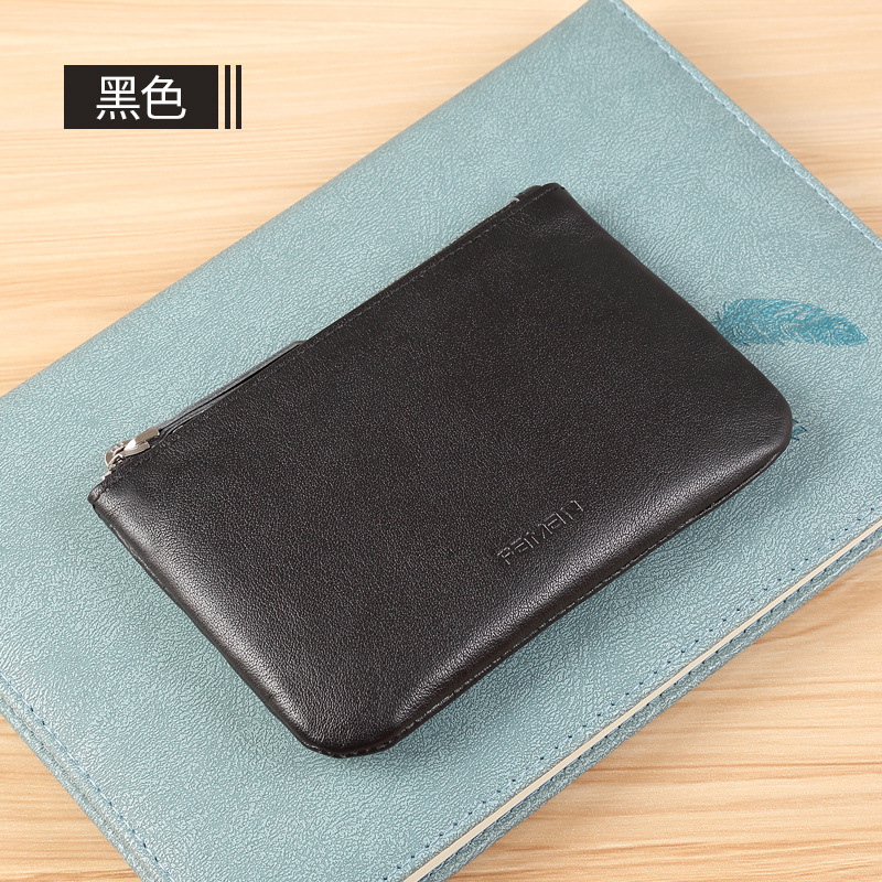 Cartera pequeña, mini bolso de moneda de cuero para hombre, bolso de tarjeta de cambio simple multifuncional, bolso de dinero ultrafino, mano para mujer, hombre