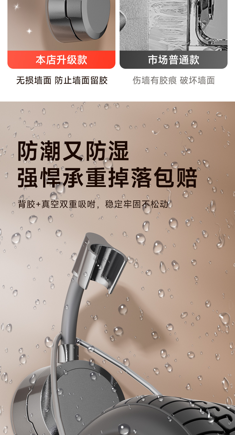 Universal non-drilling suction cup showerhead stand, universal bathroom household children's shower base, movable and adjustable undefined