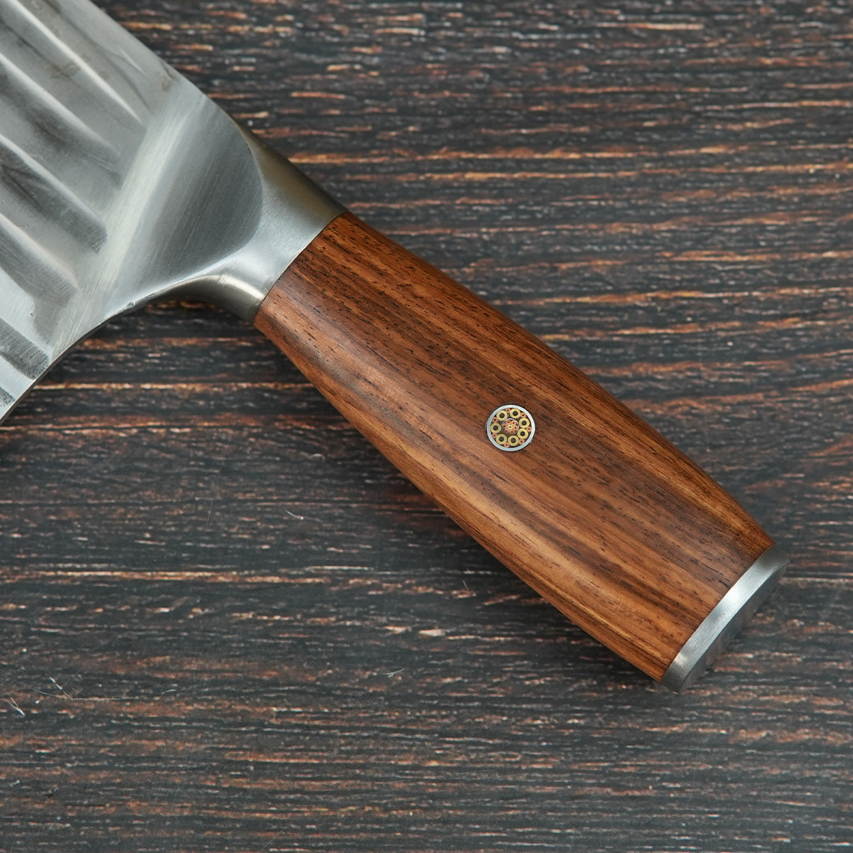 Dragon Water Knife 90Cr18Mov All-Steel Forged Hammer-Patterned Cutting Knife for Home Kitchen Use