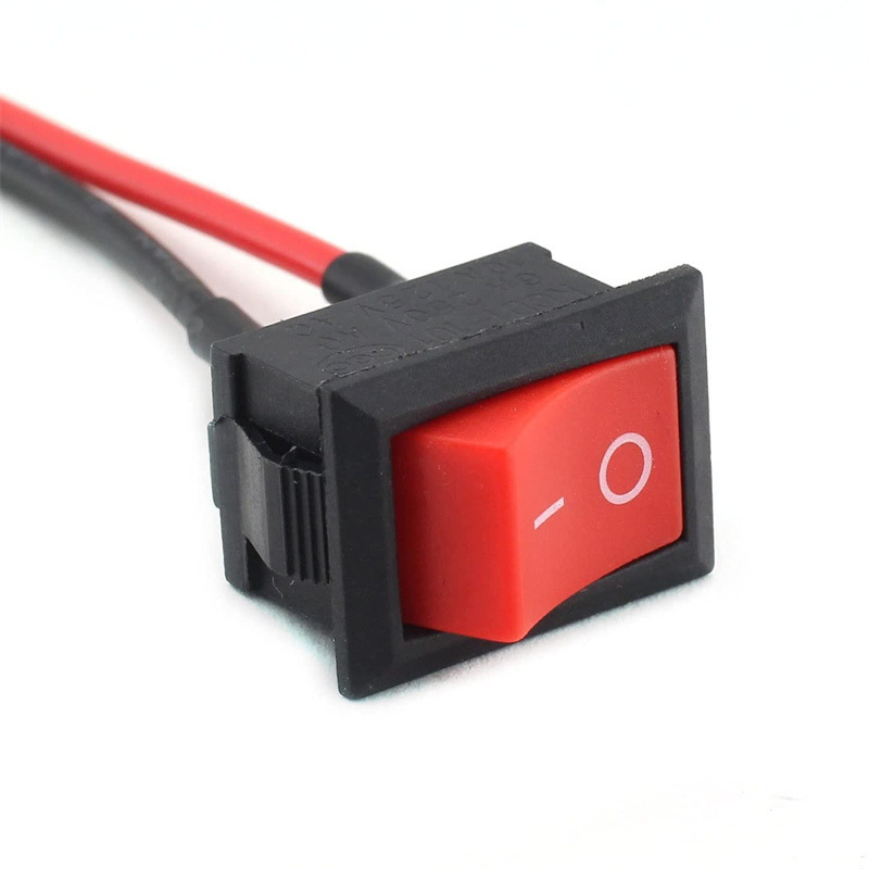 KCD1-101 船型开关小电器开关21*15MM 2脚带线焊线电源开关