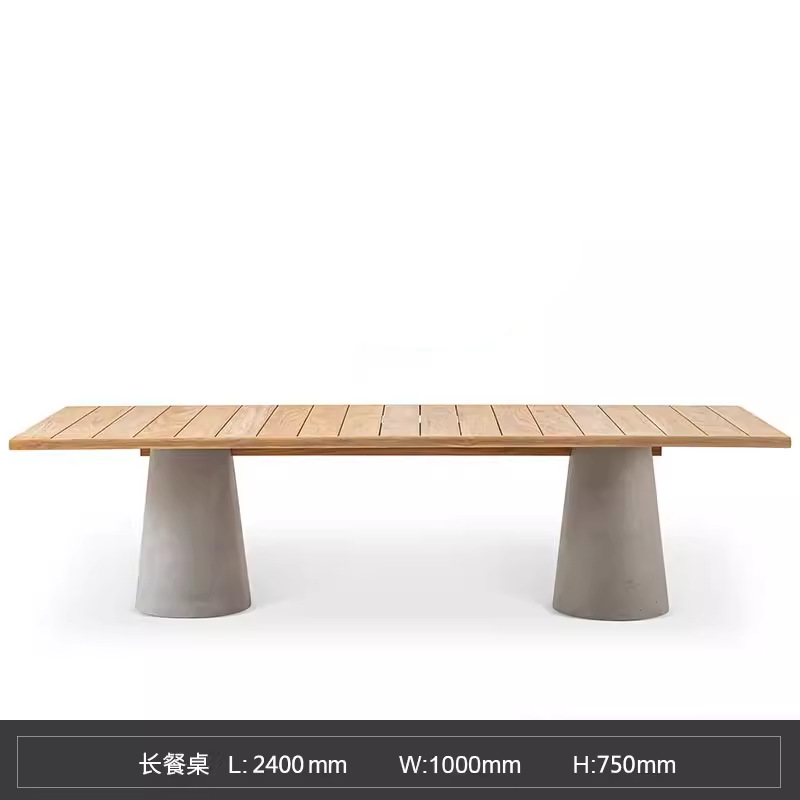 Mesa de comedor al aire libre teca trenzada impermeable tabla de mármol silla de caña jardín al aire libre patio muebles de ocio