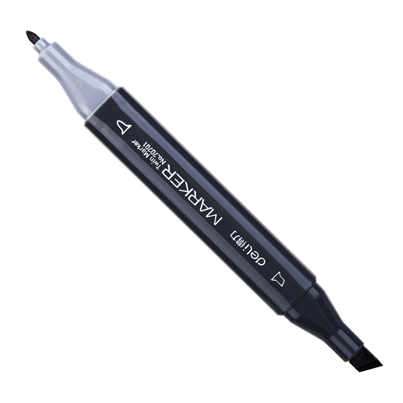 Deli 70701-60 pluma cuadrada de doble cabeza marcador traje estudiante acuarela pluma pintura cepillo anime gancho línea marcador pluma