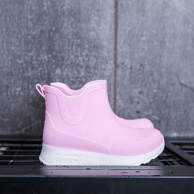 Juli Kidsren's Rain Boots, Autumn and Winter Students' Outer Wear Short-Tube Rubber Shoes for Men and Women, Medium and Large Kidsren's Non-Slip Waterproof Shoes Fleece-Lined Rain Boots