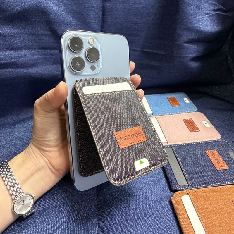 Suitable for Iphone16 Mobile Phone Magnetic Holder Card Holder Magsafe Portable Denim Leather Wallet Manufacturer New Model Suitable for Iphone16 Mobile Phone Magnetic Holder Card Holder Magsafe Portable Denim Leather Wallet Manufacturer New Model