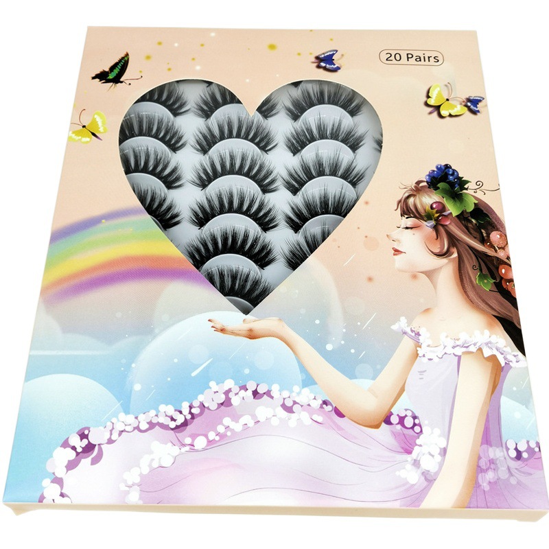 Pestañas postizas de fibra química 3D 20 pares hecho a mano natural rizado pestañas gruesas mezcladas suministro transfronterizo