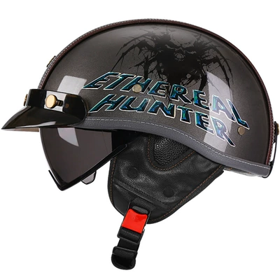 Men and Women Summer All-Season Motorcycle, Motosiklet kaskı (dəbilqə) - bright-gray-demon-hunter-tea-mirror-m