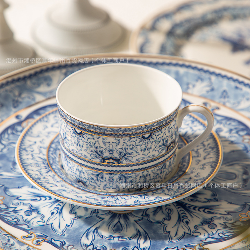 Turkish-Style Simple Coffee Cup Set with Saucers, English Afternoon Tea, Household Ceramic Gold-Rimmed Pottery, Cross-Border Hot-Selling Turkish-Style Simple Coffee Cup Set with Saucers, English Afternoon Tea, Household Ceramic Gold-Rimmed Pottery, Cross-Border Hot-Selling