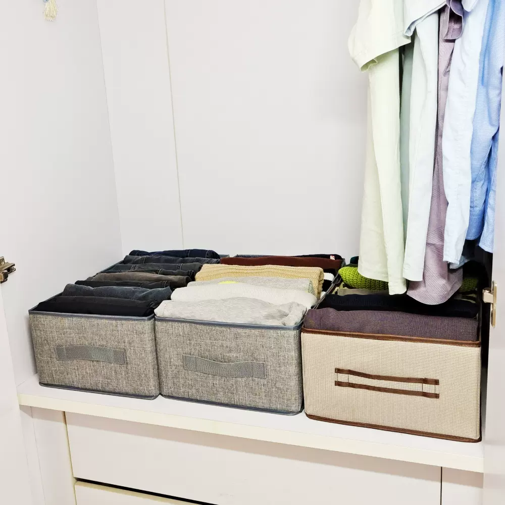 衣物收纳盒衣服毛衣整理箱衣柜布艺可折叠收纳箱裤子整理储物箱