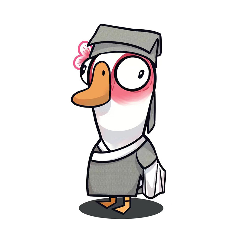 Dibujos animados pato ganso matando monstruo Qitan icono de acrílico llavero lindo expresión creativa bolsa decorativa colgante clave