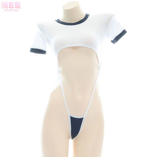 润取取 New Japanese campus high-cut strap gymnastics suit sexy three-point sexy underwear home wear 6902