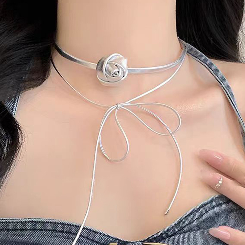 2#실버 플라워 목걸이