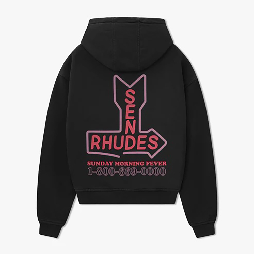 RHUDE FW24 colección de otoño y invierno Mustang palmeras totem impresión inglés americano sudadera encapuchada alta calle