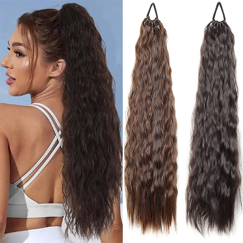 Synthetic Ponytail Hair Extension with Elastic Rubber Band for Women, High-Temperature Fiber, Straight Ponytail Wig Synthetic Ponytail Hair Extension with Elastic Rubber Band for Women, High-Temperature Fiber, Straight Ponytail Wig