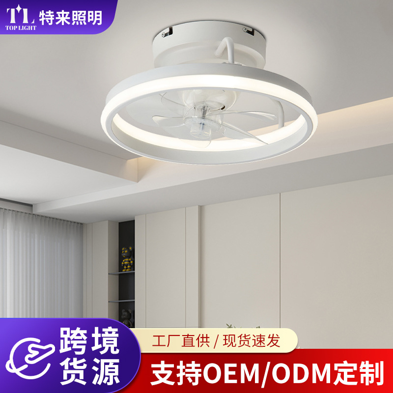 Lámpara Ventilador de Techo Inverter de 360 Grados, Acrílico, Control por App, para Sala de Estar y Dormitorio