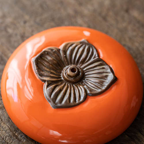 Creative ceramic incense stick Japanese-style incense burner persimmon persimmon Ruyi indoor ancient style Zen aromatherapy cross-border office ornaments