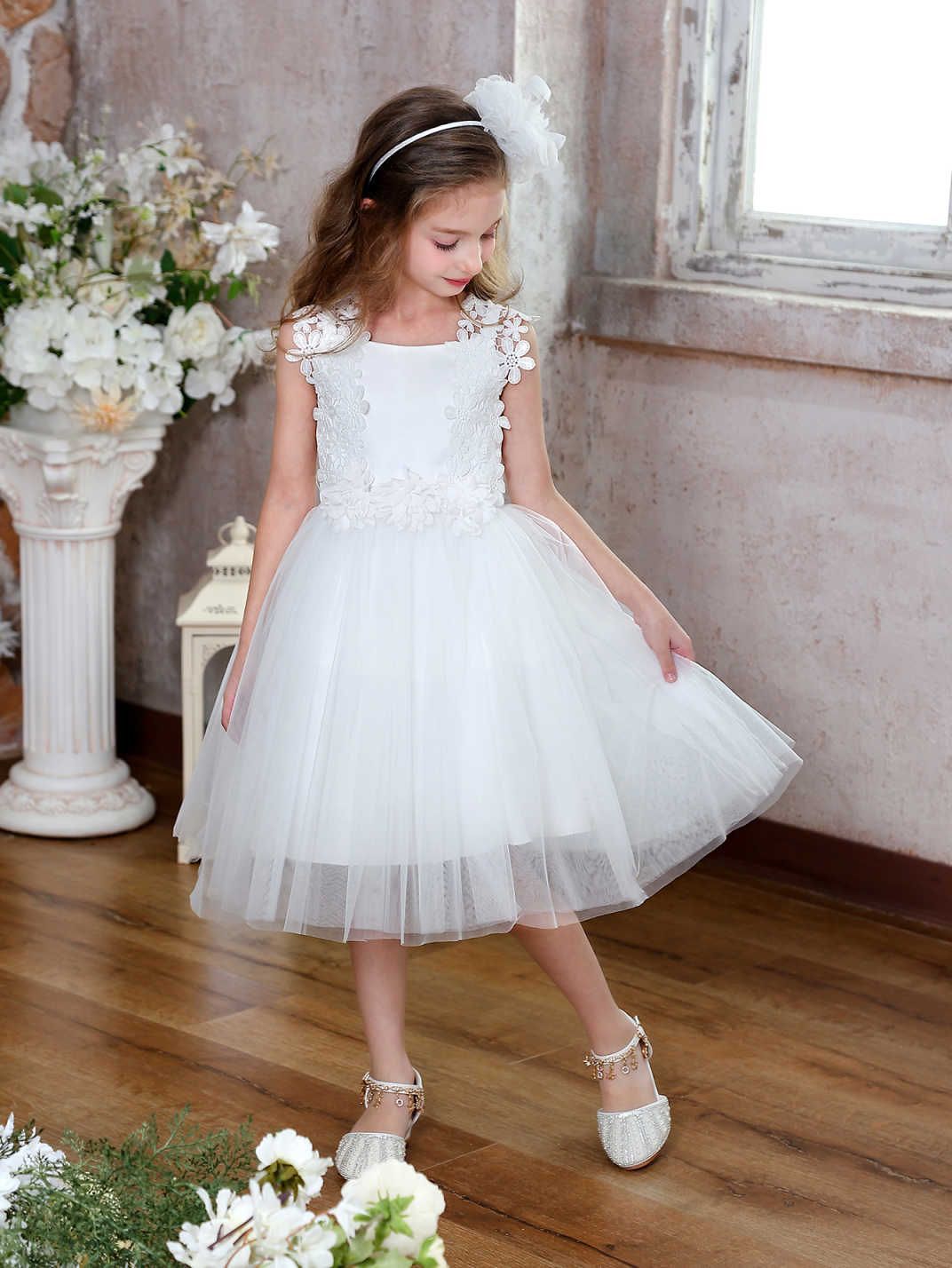 Vestido de novia de niña de flores de nuevo estilo transfronterizo vestido de princesa de gasa suave de cumpleaños para niños vestido ropa para niños