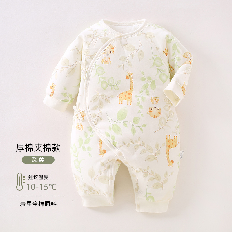 赤ちゃんの蝶々衣120gの厚い綿の新生児は赤ちゃんの綿の連体の服のa類の新生児の連体の服に登ります。|undefined