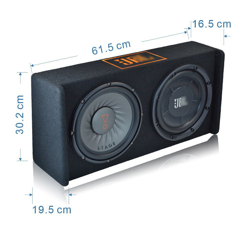 Dual 10inch Ultra-Thin Subwoofers with Heavy Bass, Space-Saving Car Seat Subwoofer with Active Car Audio System