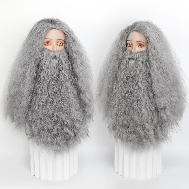 【Shangnisi】Harry Potter Dumbledore cosplay wig complete set with wig and beard 【Shangnisi】Harry Potter Dumbledore cosplay wig complete set with wig and beard