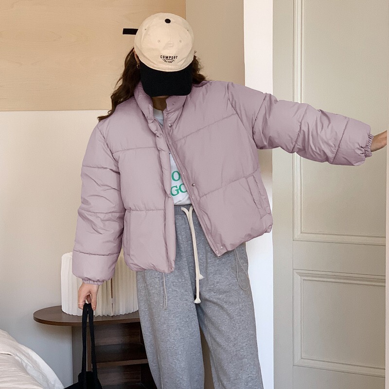 网红短款立领棉服棉衣女2025新款冬季韩版宽松加厚面包服棉袄外套|undefined
