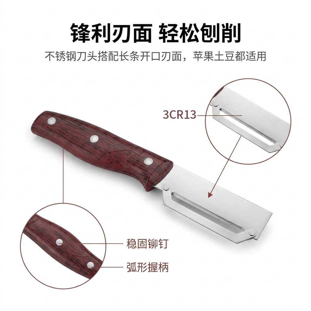 cuchillo de acero inoxidable cuchillo de cocina raspador casero raspador mango antideslizante raspador de calabaza de piel gruesa calabaza verduras melón image 3
