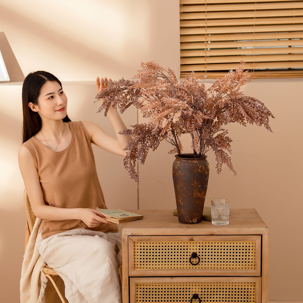 批發廠家乾枯2叉迷霧INS風家居裝飾跨境婚慶假花仿真花MW82105