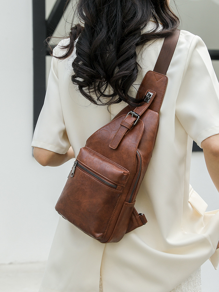 PU bag chest bag crossbody women's bag women's shoulder bag men's waist bag_voghion.com