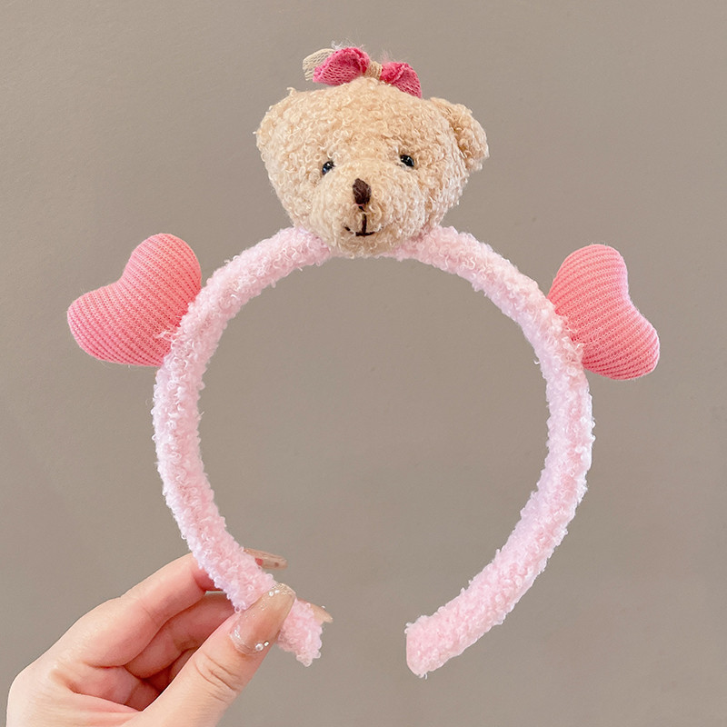 Lavarse la cara cinturón de cabello lindos de peluche para la mujer lavado y máscara especial de agujeros de cabello cinturón de cabello brazalete