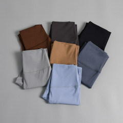 lulu同款瑜伽褲女高腰提臀帶口袋緊身跑步運動褲速干彈力健身褲夏