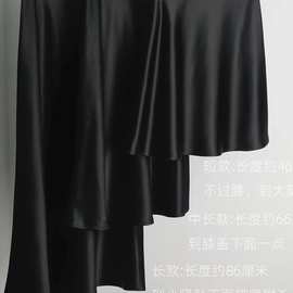 松紧腰百搭三醋酸半身裙女短中长款减龄气质通勤鱼尾版型长裙