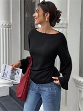 D 18491 Black Shirt Long Sleeve Blouse ��ɫ���ȳ��� �羳