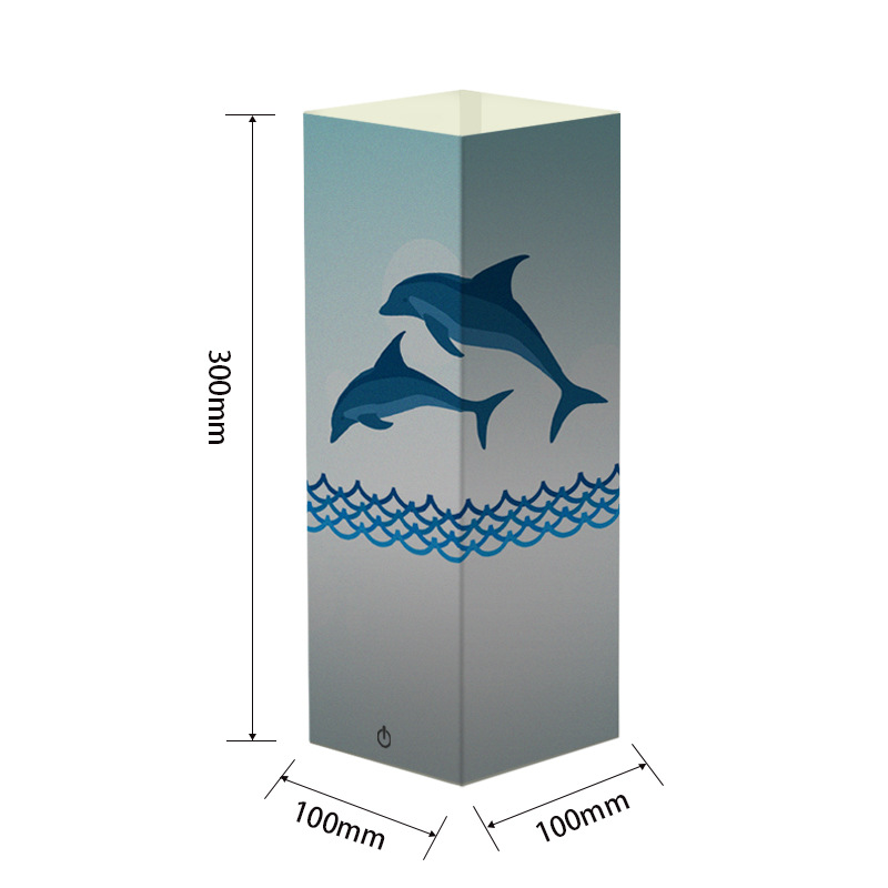 海豚跃出海面影子灯纸灯造型卧室床头灯LED女朋友礼物FS-P1032