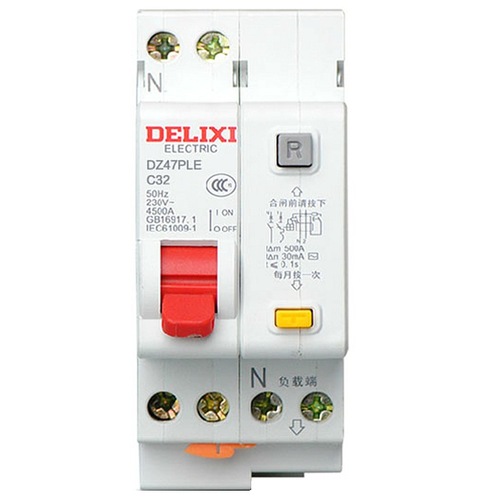 Delixi double in and double out leakage circuit breaker DZ47PLE leakage protection 2P width DPNLE leakage protector switch