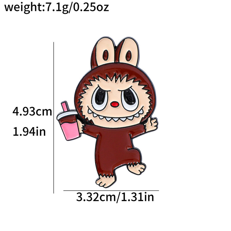 Labubu かわいいブローチ漫画の個性面白い金属バッジ男性と女性の学生バッグ服バッグペンダント|undefined