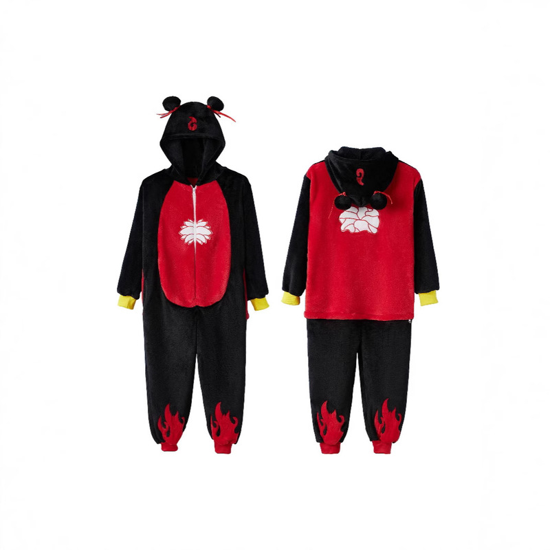 Cross-border New Ao-Bing Spider-Man Cartoon Animal One-body Pajamas Which Flannel Parent-Child Home Clothes COS Clothes
