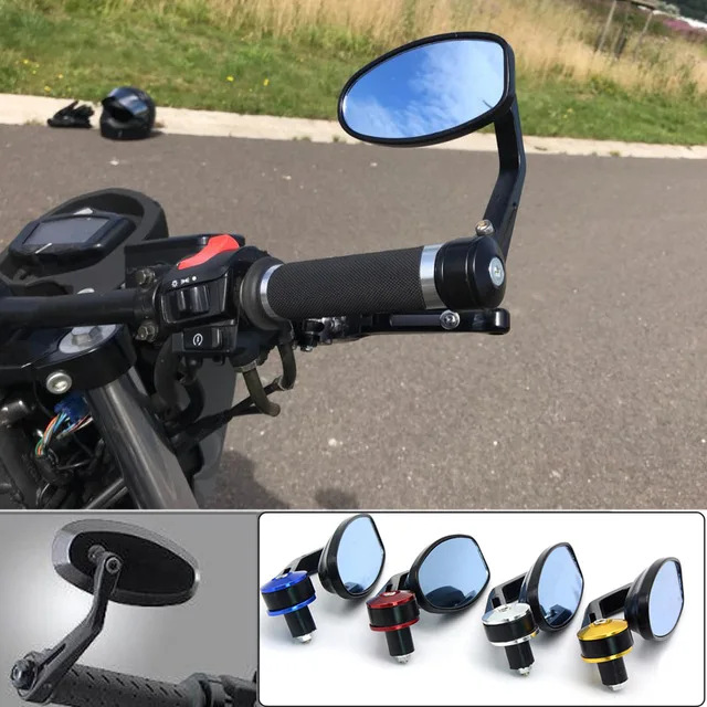 Motorcycle rearview mirror aluminum alloy modified handlebar mirror 22MM retro street car sports car handlebar mirror handle mirror