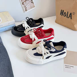 欧货甜美学院风平底休闲运动鞋2025小众设计韩版百搭小白鞋女6681