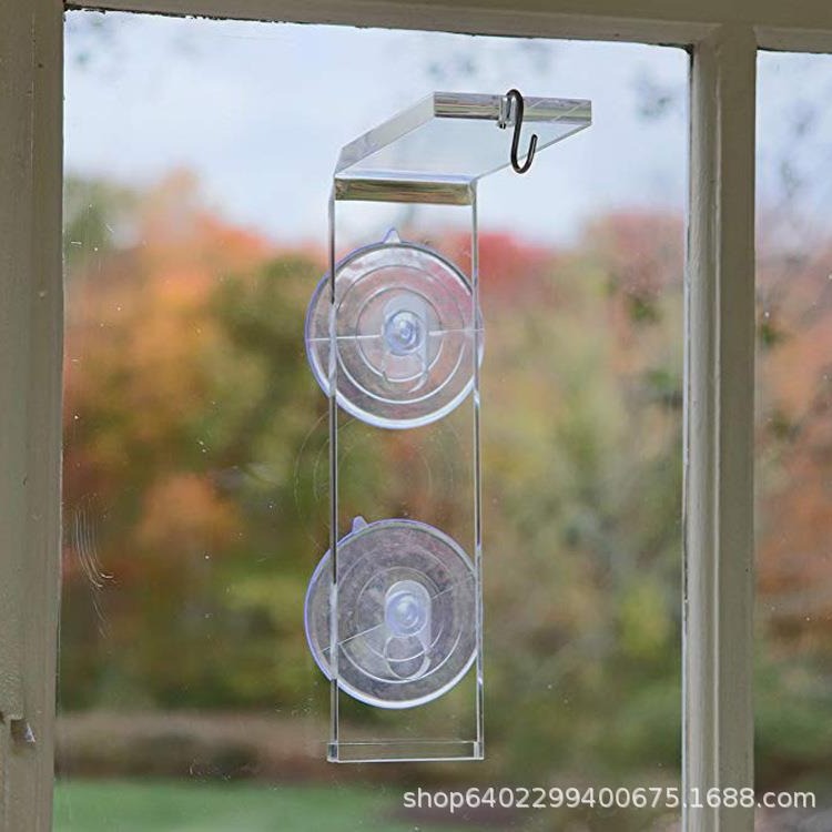 亚克力L形透明盆栽摆放架吸盘窗架 超市挂钩物品摆放