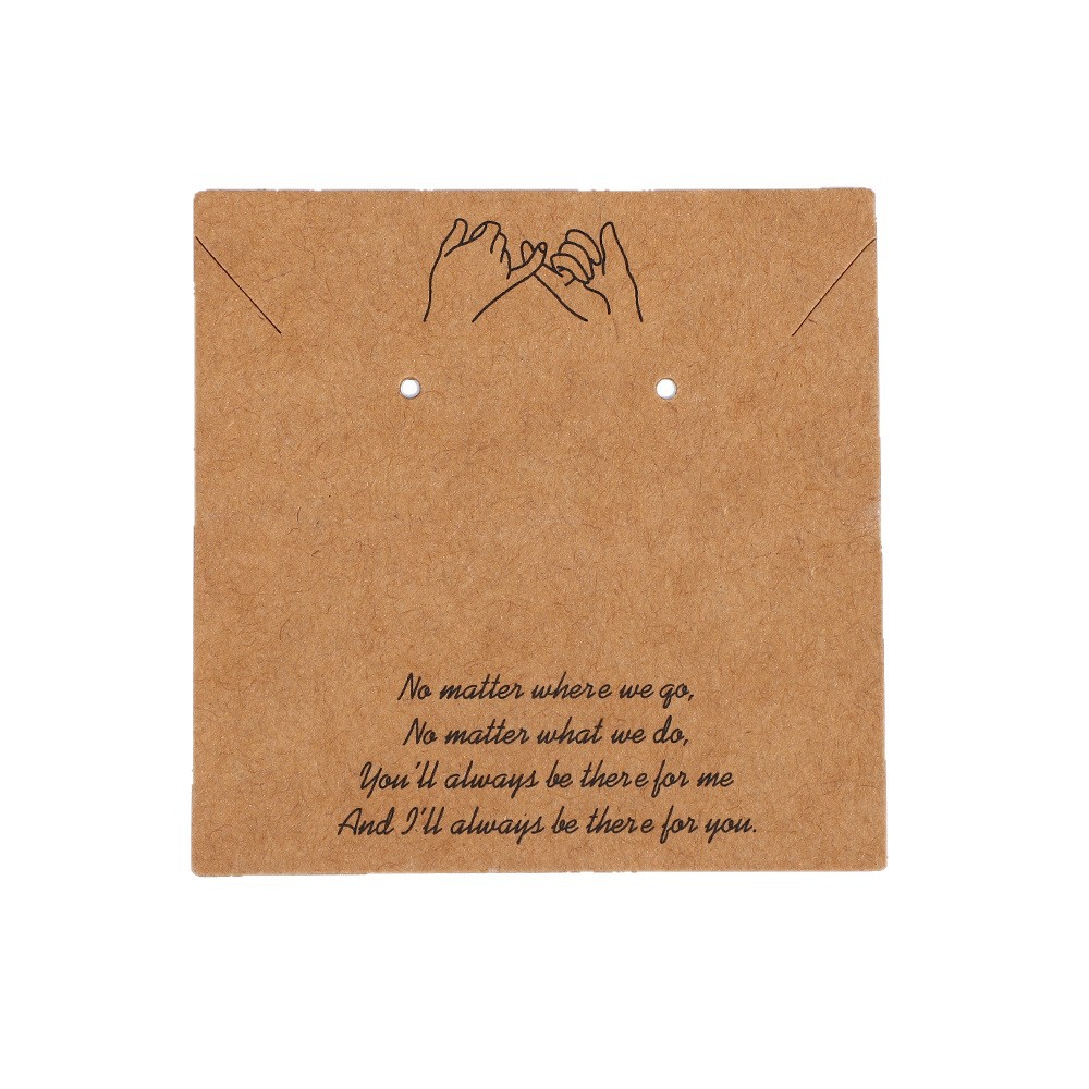 Transfronterizos de alta calidad papel kraft retro mano de mano 7 * 7 coreano pareja collar pendientes Amazon tem