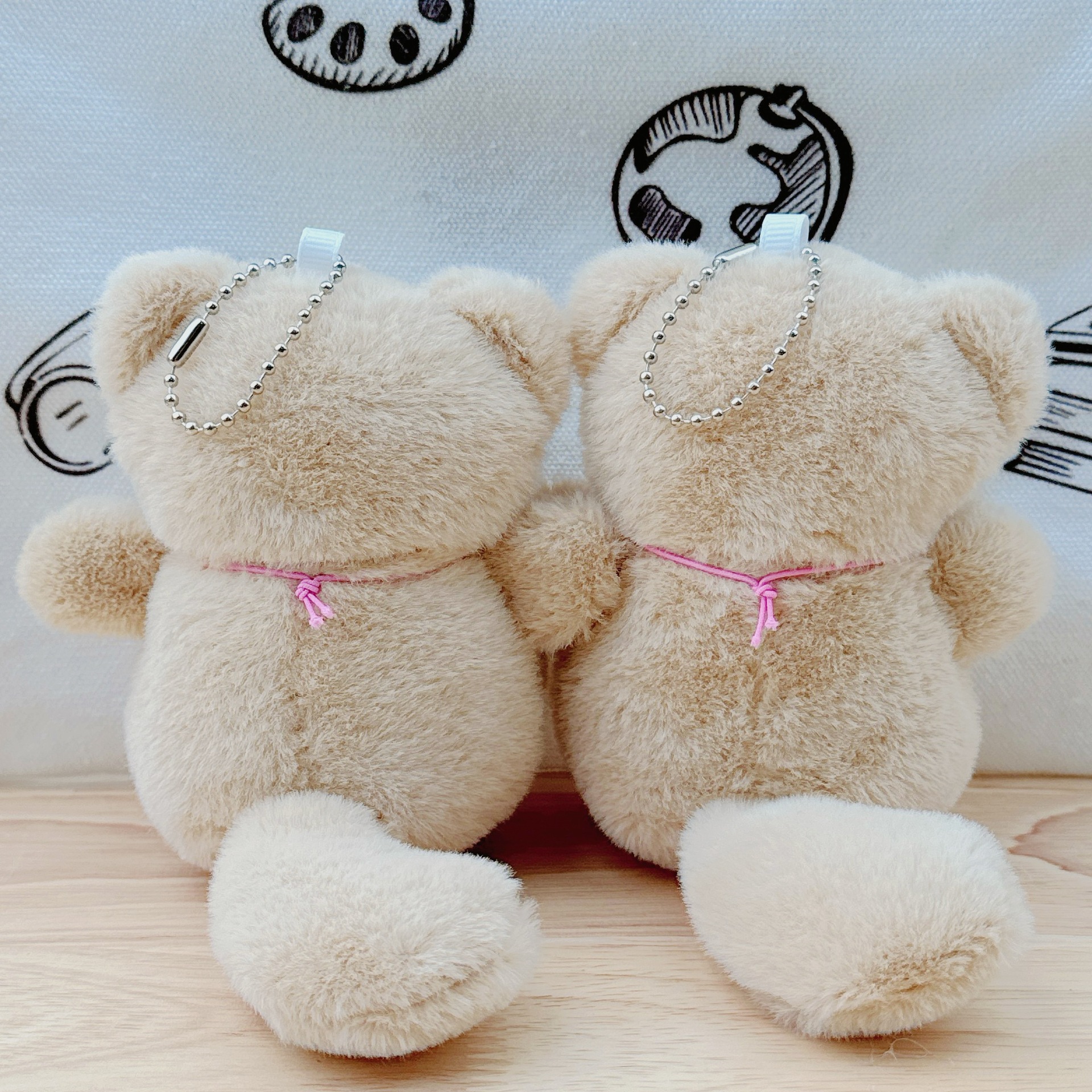 Caricatura campana gatos peluche muñeca llavero colgante lindo lindo lindo gatos bolsos colgantes muñeca máquina